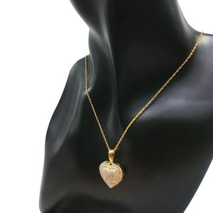 Collier pendentif cœur halo en diamant naturel 1,10 carats pour femme, en argent sterling plaqué or, serti à griffes, tendance, pour mariage et fiançailles - Product Image 2