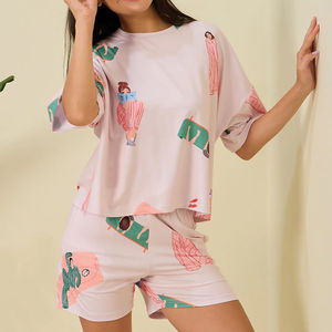 Ropa de verano informal para mujer, conjunto de camiseta y pantalones cortos de algodón a precio económico, producto superventas, conjunto de verano para damas. - Product Image 1