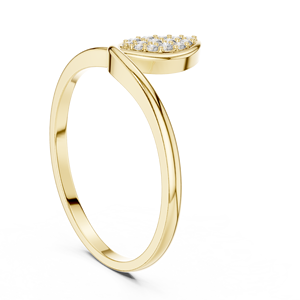 Anillos de oro macizo de 14k para mujer con diseño de hoja de Aries Jewel, minimalistas, con diamantes de corte redondo, para compromiso, aniversario, boda. - Product Image 2