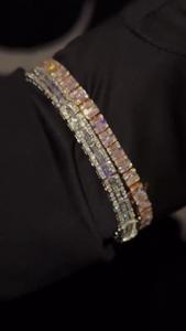 Custom CVD Lab Grown Diamond <b>Bracelet</b> Real 10K 14K Solid Gold Rhodium Plated Brilliant Cut Tennis <b>Bangle</b> Unisex Wholesale Party - Product Image 2