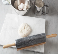Support et porte-rouleau à pâtisserie en bois de manguier et marbre blanc, accessoires de cuisine, produit le plus vendu et très demandé