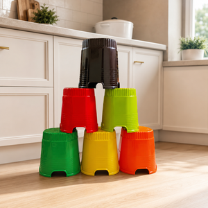 18 Modern Plastic Panel Rounded <b>Stool</b> Customized Brand Virgin Waterproof OSIS Brand Home <b>Portable</b> Lightweight Stackable - Product Image 3