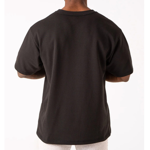 Camiseta de algodón grueso para hombre con logo personalizado de fábrica, cuello redondo, impresión 3D en relieve, de alta calidad. - Product Image 2