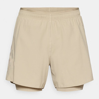 Shorts de course pour homme gris uni, double couche, écologiques, respirants, séchage rapide, taille élastique, style sportif, longueur courte