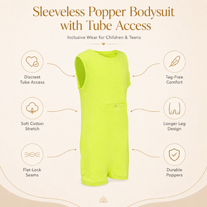 Body de Tubo Elástico de Algodón |   Traje Sensorial Sin Mangas con Cremallera para Niños, Ropa de Pierna Larga de Fácil Acceso, Ajuste Suave y Cómodo - Product Image 5