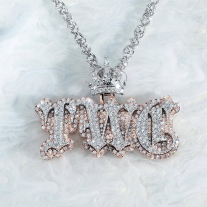 Collier Pendentif Personnalisé en Moissanite VVS, Lettre Gravée en Argent Sterling 925, Bijou Hip Hop Givré, Cadeau pour Homme - Product Image 3