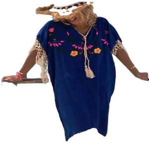 เดรสแม็กซี่สไตล์โบฮีเมียนเก๋ๆของผู้หญิงชุดเดรสหรูหราปักทรงหลวมผ้าฝ้ายทันสมัยไซส์ XL สไตล์ลำลองสำหรับใส่ในโอกาสฤดูร้อนทุกวัน - Product Image 2