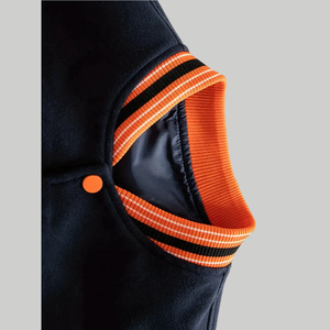 Veste de sport bleue pour homme, style color block, col rabattu, coupe classique, style preppy, en coton et polyester. - Product Image 5