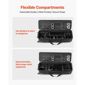 กระเป๋าใส่กล้องและอุปกรณ์วิดีโอแบบมีล้อลากพร้อมสายรัด ขนาด 46.46 x 14.57 x 11.81 / 118 x 37 x 30 ซม. - Product Image 6