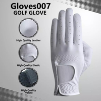 Guante de Golf Simple para Mano Izquierda, Cuero Cabretta, Blanco Marino, Antideslizante, Cierre a Presión, Protección UV, Transpirable, Deportivo