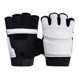 Guantes de gimnasio de medio dedo, material de malla, negro, blanco, unisex, equipo de entrenamiento para levantamiento de pesas, diseño sin cordones, guantes de entrenamiento físico - Product Image 5