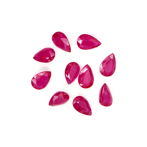 Rubíes naturales sin tratar de Mozambique, calibrados en forma de pera de 3x5 mm, piedras preciosas de rubí facetadas naturales sueltas para la fabricación de joyas, listas para usar. - Product Image 5