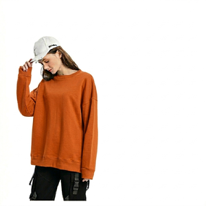 Sudadera Lisa de Algodón para Mujer, Cuello Redondo, Oversize, Estilo Casual Urbano, Suave y a la Moda - Product Image 6