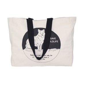 Sac fourre-tout en toile de coton naturel de 10 oz avec poche zippée suspendue, impression de lettres personnalisée, poignée noire, sac de courses réutilisable et écologique - Product Image 2
