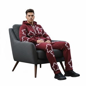 Conjuntos de Sudadera y Pantalones Deportivos con Efecto Desgastado, Sudaderas con Cierre y Capucha, Conjuntos Deportivos 100% Algodón - Product Image 4