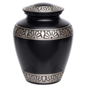 Urnes funéraires pour adultes FAMUCAAS, design gravé de fleurs argentées, finition en marbre violet, personnalisable, alliage, 200 pouces cubes - Product Image 3