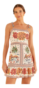 Chemisier Tunique Bohème Tendance pour Femme Col V 6XL Confortable à Motif Floral Manches 3/4 Décoration en Dentelle Élégante avec Nœud à Pompons 100% Coton - Product Image 3