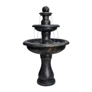Fontaine cascade en béton extérieure de 45.2 pouces avec pompe pour patio de jardin pour décor de relaxation de pont d'arrière-cour - Product Image 1