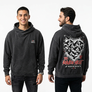 Sweat à capuche homme streetwear urbain 500 GSM ultra lourd, pull personnalisé avec impression et broderie, coupe oversize et carrée - Product Image 4