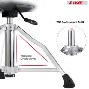 Adjustable 24.5\" Drummer Chair with 441Lb Capacity 4\" Padded Stool Throne w Backrest <b>Musical</b> <b>Instrument</b> Accessory - Product Image 6