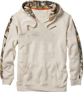 Sweat-shirt à capuche orange pour homme avec manches et doublure camouflage en polaire, coupe classique, vêtement décontracté pour l'automne - Product Image 5