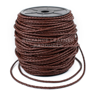 Cordon en cuir tressé véritable brun brillant de 4 mm, matériau de haute qualité pour bijoux, finition ronde et lisse, fourniture artisanale de luxe - Product Image 2