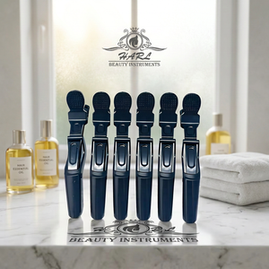 Pince à cheveux en acier inoxydable avec logo personnalisé, type bec de canard, pour extensions de cheveux, pour femmes, outils de salon de coiffure, pinces crocodile noires, grande taille pour barbier - Product Image 2