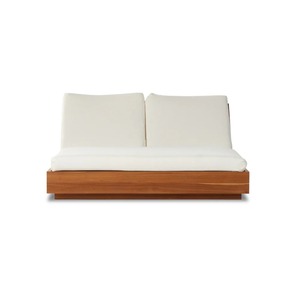 Tumbona Doble de Madera de Teca Sólida de Primera Calidad con Respaldo Ajustable, Muebles de Exterior para Piscina, Jardín y Resort - Product Image 6