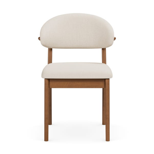 Chaise de salle à manger de style moderne du milieu du siècle avec dossier incurvé et pieds en bois massif - Product Image 1