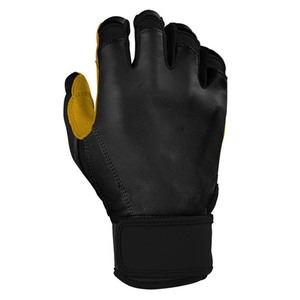 Gants de frappe en cuir noir avec rembourrage jaune sur la paume, fermeture auto-agrippante, unisexes, pour adultes, gants d'entraînement - Product Image 3