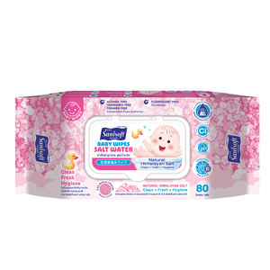 Sanisoft Toallitas Húmedas Sin Perfume para Bebé, Toallitas Húmedas Spunlace, 80 Unidades, Agua Salada, Nombre del Producto - Product Image 1