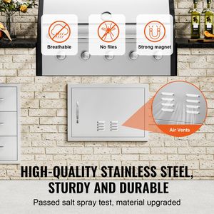 Sportello di Accesso BBQ a Incasso in Acciaio Inossidabile 24W x 17H Pollici per Cucina Esterna, Accessori Singoli per Armadietti Verticali da Cucina - Product Image 3