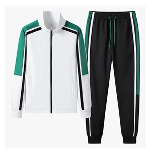 Chándal Unisex Negro y Verde con Bloques de Color, Cierre de Cremallera en Manga Larga, Transpirable, de Poliéster, para Otoño, Corte Regular - Product Image 4
