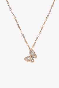 Custom Round Cut Lab Grown Diamond Butterfly <b>Necklace</b> Pave Set Minimalist <b>Delicate</b> Layering Jewelry 14K 18K Solid Gold Wholesale - Product Image 3