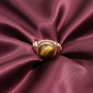 Natural <b>Tiger</b> <b>Eye</b> Gemstone <b>Ring</b> 925 Sterling Silver Handmade Vintage Statement <b>Ring</b> Oval Cabochon Men Women Jewelry for Unisex - Product Image 3