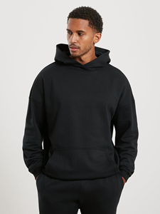 Sweat à capuche sur mesure en molleton 100 % coton de haute qualité, coupe oversize et courte, en tissu French Terry, pour hommes – Vente en gros - Product Image 3