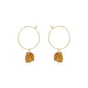 Pendientes de Aro de Citrino Natural Hechos a Mano, Chapados en Rodio, de 8-10mm, con Piedras Preciosas Naturales, Pendientes Colgantes Clásicos, Joyería de Piedra de Nacimiento, Regalo para Ella - Product Image 1