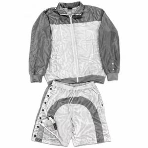 New <b>Summer</b> Nylon Windbreaker Short Set Zip up Windbreaker <b>Jacket</b> Tracksuit Polyester Streetwear Track Suit Set - Product Image 6