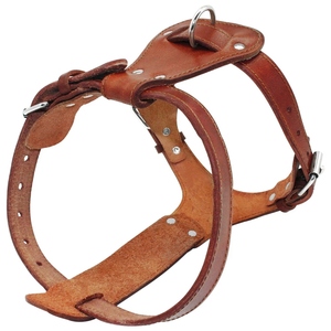 Classic <b>Leather</b> <b>Dog</b> Chest <b>Harness</b> with Secure Metal Hardware, Adjustable Fit, and Strong Leash Attachment for Everyday Walks - Product Image 2