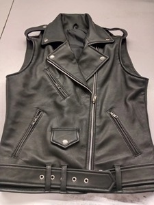 Gilet en cuir véritable double boutonnage de luxe, style vintage intemporel avec un attrait moderne, logo personnalisé disponible, doublure en fourrure - Product Image 6