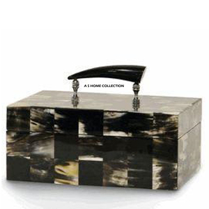 Vintage Style Natural Buffalo Horn Decorative <b>Jewelry</b> <b>Organizers</b> Handmade Storage Box Craft Gift Box for Home Decor - Product Image 2