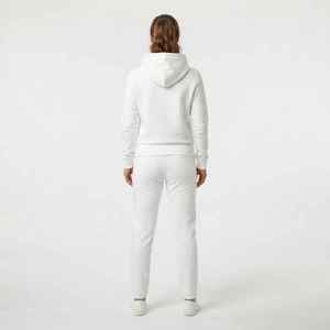 Conjunto Deportivo Informal con Capucha y Mangas Largas Blancas para Mujer, con Bolsillos Laterales y Logotipo Personalizado - Product Image 2