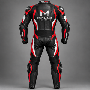 IRON MARK INDUSTRIES Men's <b>Full</b> Sleeve Leather Motorcycle Racing <b>Suit</b> Waterproof Breathable 220g Protective Riding Gear Laser - Product Image 3