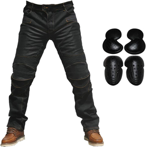 <b>Men</b> Motorcycle <b>Jeans</b> With Knee Pads Protective Riding Pants Black Windproof All Seasons <b>Biker</b> Wear - Product Image 1