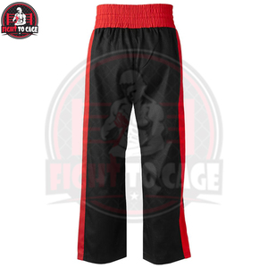 Good Selling 2026 Black Red Contrast Color New Arrival Highest Quality Stain Adult Wear Polycotton Kick Boxing Trousers - Product Image 2