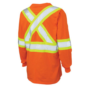 Top Sale Hi Viz Long Sleeve Reflective Safety Clothing T-Shirts Construction <b>Work</b> Workwear Safety Hi Vis T Shirts - Product Image 2