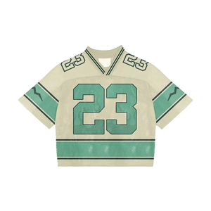 Maillot de football américain au design unique, prix abordable, personnalisable, streetwear sportif, col en V, avec impression et option OEM - Product Image 2