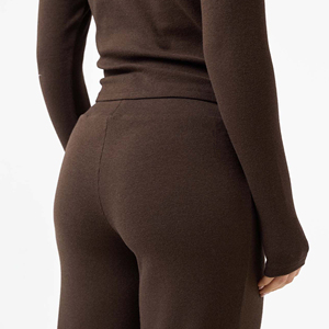 Pantalon de jogging pour femme en Spandex écologique, taille élastique, séchage rapide, coupe ample à jambe large, longueur intégrale, cordon de serrage réglable, taille basse, couleur unie - Product Image 6
