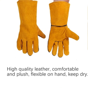 Gants de soudage en cuir de vachette de qualité supérieure certifiés CE, résistants aux perforations et à l'abrasion, pour travaux lourds - Product Image 5