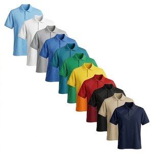 Polo personnalisé uni à manches courtes en mélange de coton respirant pour l'été, T-shirt décontracté, logo personnalisé, vente en gros - Product Image 1